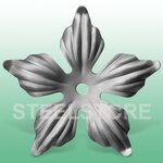 Schmiedeeisernes Blütenmotiv mit 135 mm Durchmesser